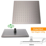 WELS Gun Metal 2in1 Shower Set Square 12" Rain Head 3 Modes Handheld Silde Rail Hot Cold Mixer