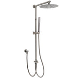 WELS Gun Metal Dual Round Shower 10" Rain Head Stainless Steel Handheld Sliding Rail Diverter Set
