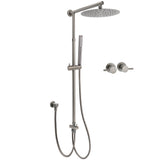 WELS Gun Metal 2in1 Round Shower 10" Rain Head Single Mode Handheld Sliding Rail Twin Taps Set
