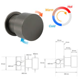 Gun Metal 10" Round Rain Shower Head Set with Mixer - Dual System