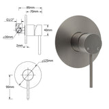 WELS Gun Metal Double Round Shower 10" Rain Head Metal Handheld Sliding Rail Mixer Valve Set