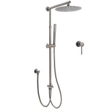 Gun Metal 10" Round Rain Shower Head Set with Compact Mixer - Dual System