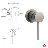 Gun Metal 10" Round Rain Shower Head Set with Compact Mixer - Dual System