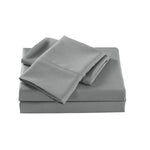 Royal Comfort 2000TC Bamboo Cooling Sheet Set Single Mid Grey - Ultra Soft Bedding
