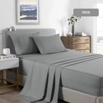 Royal Comfort 2000TC Bamboo Cooling Sheet Set Single Mid Grey - Ultra Soft Bedding
