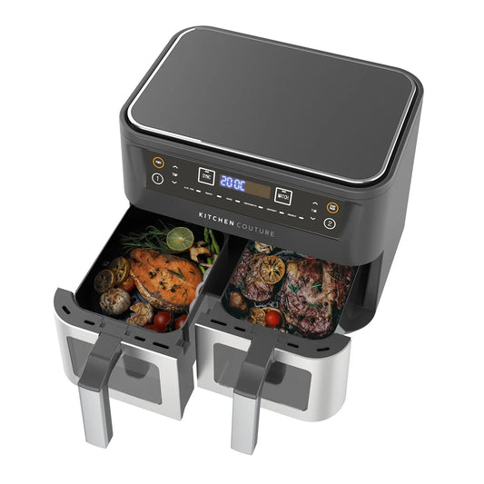 Kitchen Couture Dual View 2 x 5 Litre (10 Litre) Air Fryer Stainless Steel - Flea Market