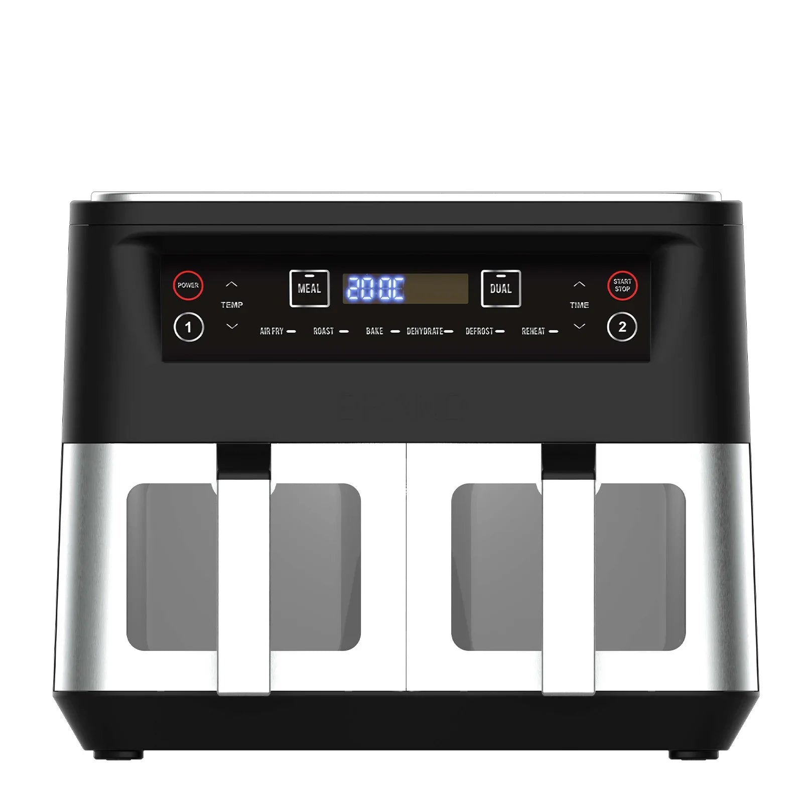 Kitchen Couture Dual View 2 x 5 Litre (10 Litre) Air Fryer Stainless Steel - Flea Market