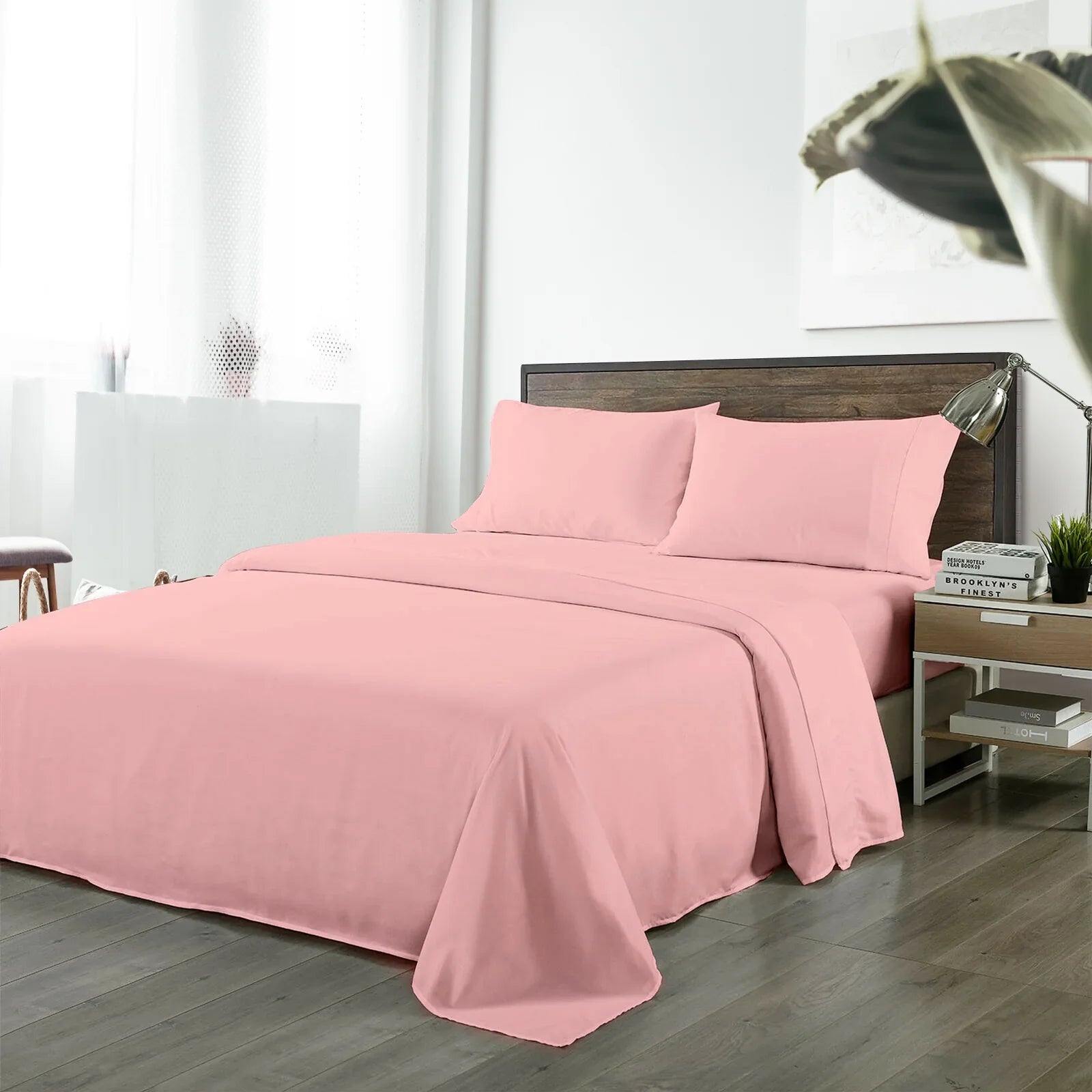 Royal Comfort 1000TC Bamboo Blended Sheet Set King Blush - Ultra Soft Bedding
