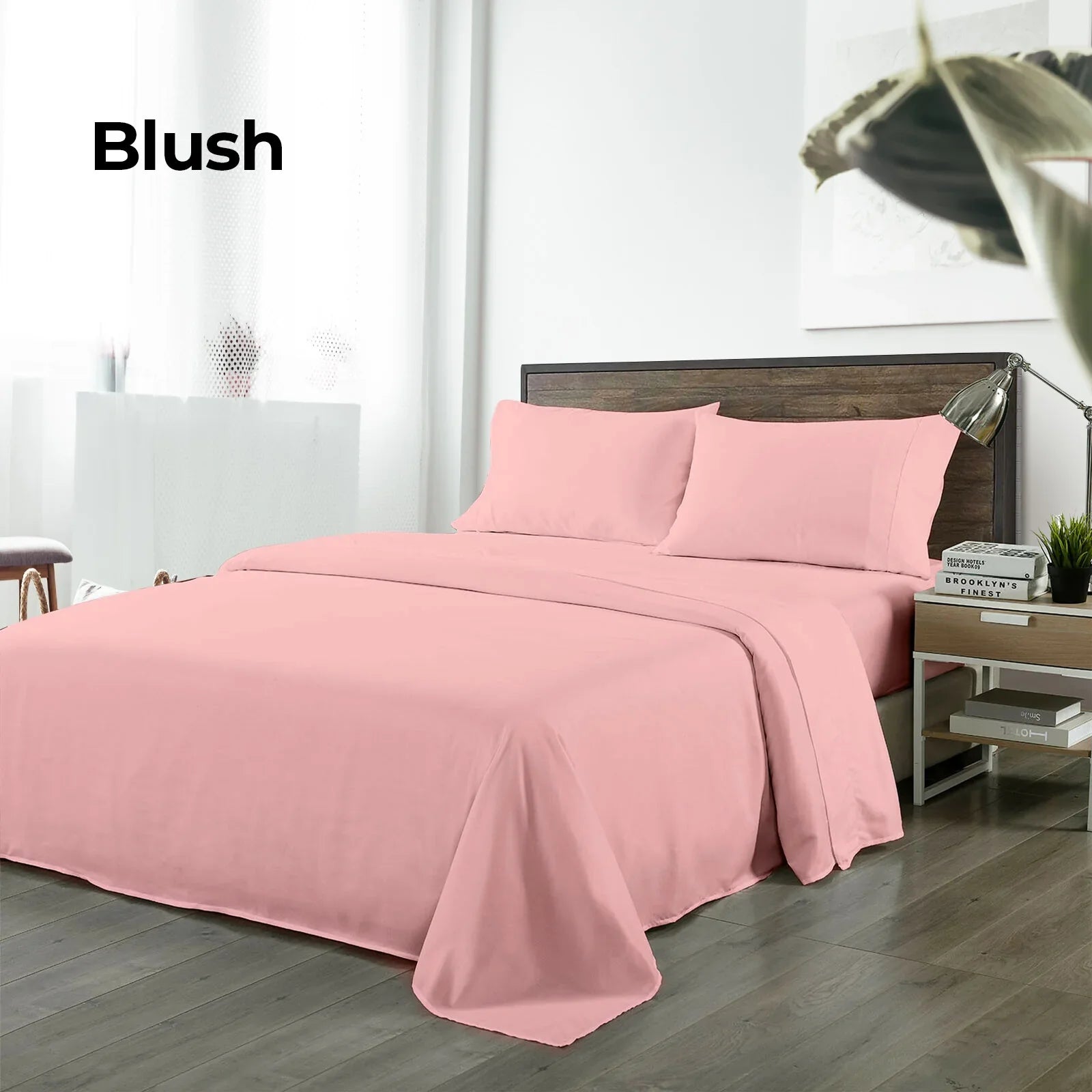 Royal Comfort 1000TC Bamboo Blended Sheet Set King Blush - Ultra Soft Bedding