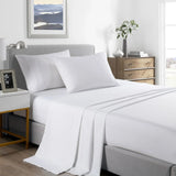 Royal Comfort 2000TC Bamboo Cooling Sheet Set Queen White - Ultra Soft Bedding