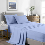 Royal Comfort 2000TC Bamboo Cooling Sheet Set Single Light Blue - Ultra Soft Bedding