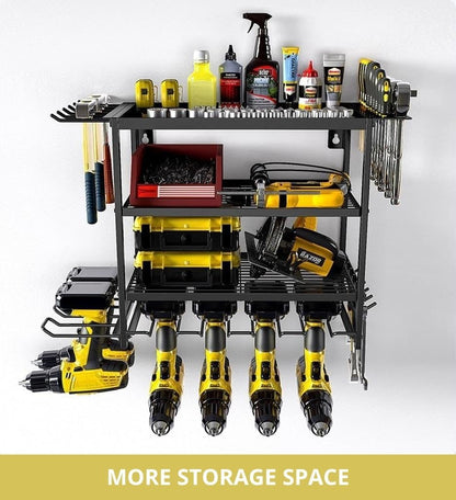CARLA HOME 4-Tier Power Tool Rack Organizer Wall Mount