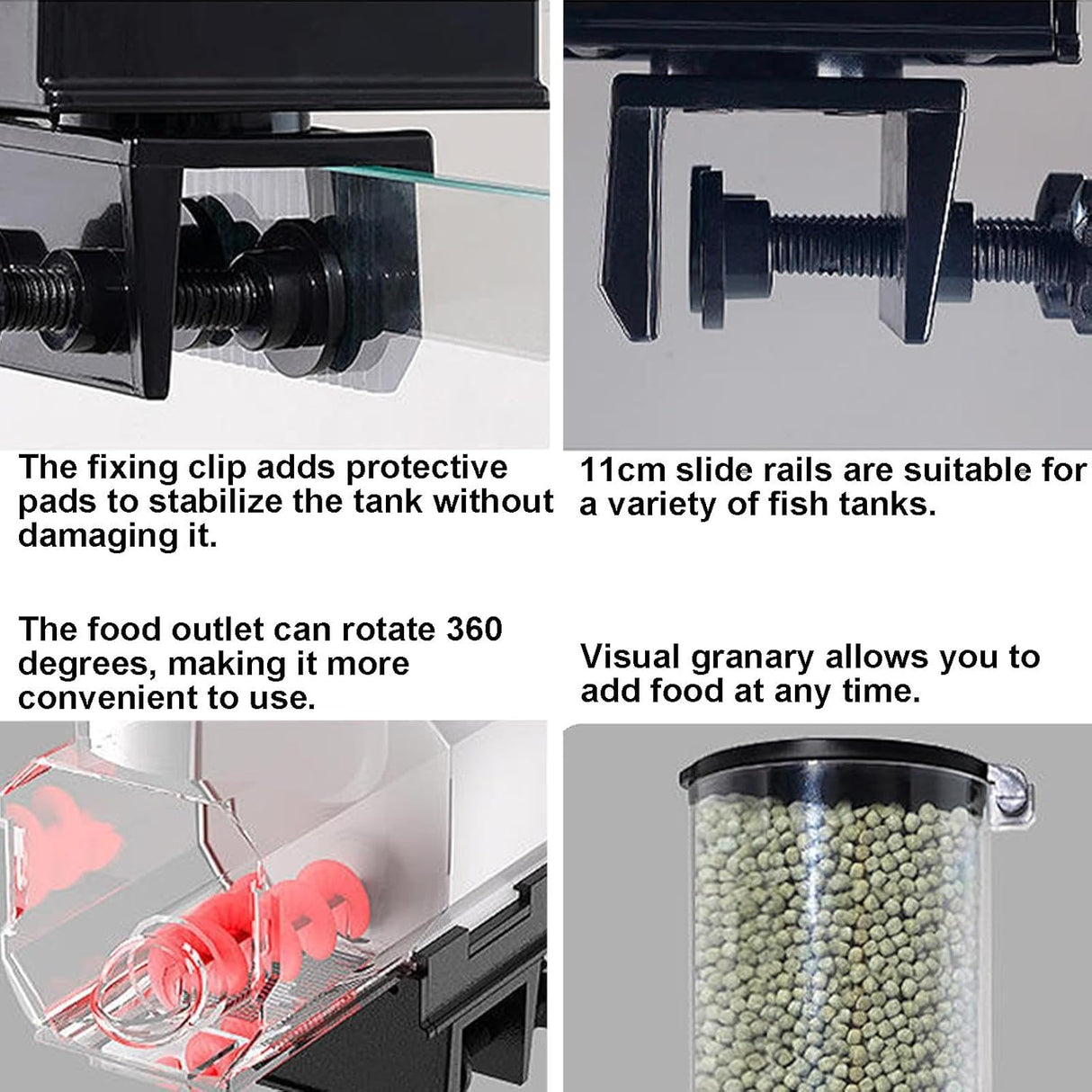 Automatic Fish Feeder Timer Rechargeable Moistureproof Aquarium