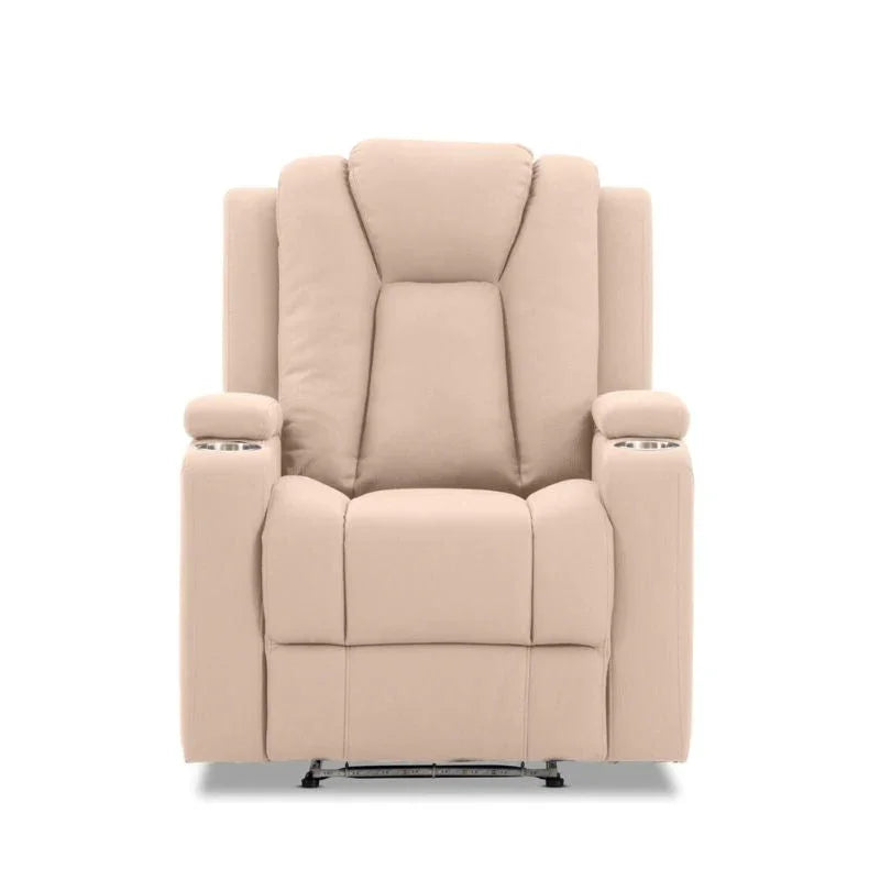 Theatre Electric Recliner Sofa Buckskin Fabric Single Latte - Flea Market