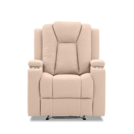 Theatre Electric Recliner Sofa Buckskin Fabric Single Latte - Flea Market