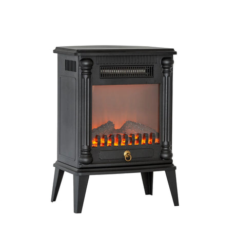 Electric Log Fireplace Heater with Overheat Protection - Flea Market
