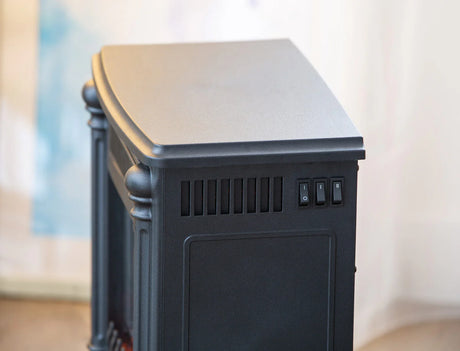 Electric Log Fireplace Heater with Overheat Protection - Flea Market