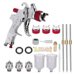 HVLP Spray Gun Kit Gravity Feed Air Paint Sprayer 3 Nozzles 1.4mm 1.7mm 2mm