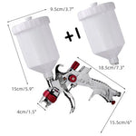 HVLP Spray Gun Kit Gravity Feed Air Paint Sprayer 3 Nozzles 1.4mm 1.7mm 2mm