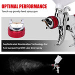 HVLP Spray Gun Kit Gravity Feed Air Paint Sprayer 3 Nozzles 1.4mm 1.7mm 2mm