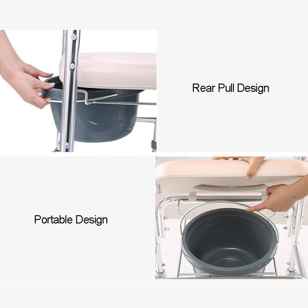 Mobile Shower Commode Chair Aluminum with Footrest - EQUIPMED Wheelchair