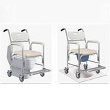 Mobile Shower Commode Chair Aluminum with Footrest - EQUIPMED Wheelchair
