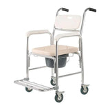 Mobile Shower Commode Chair Aluminum with Footrest - EQUIPMED Wheelchair
