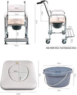 Mobile Shower Commode Chair Aluminum with Footrest - EQUIPMED Wheelchair
