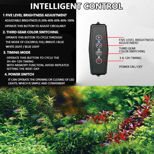 Aquarium LED Light 120cm 150W 244LED Marine Fish Tank Cool White Blue