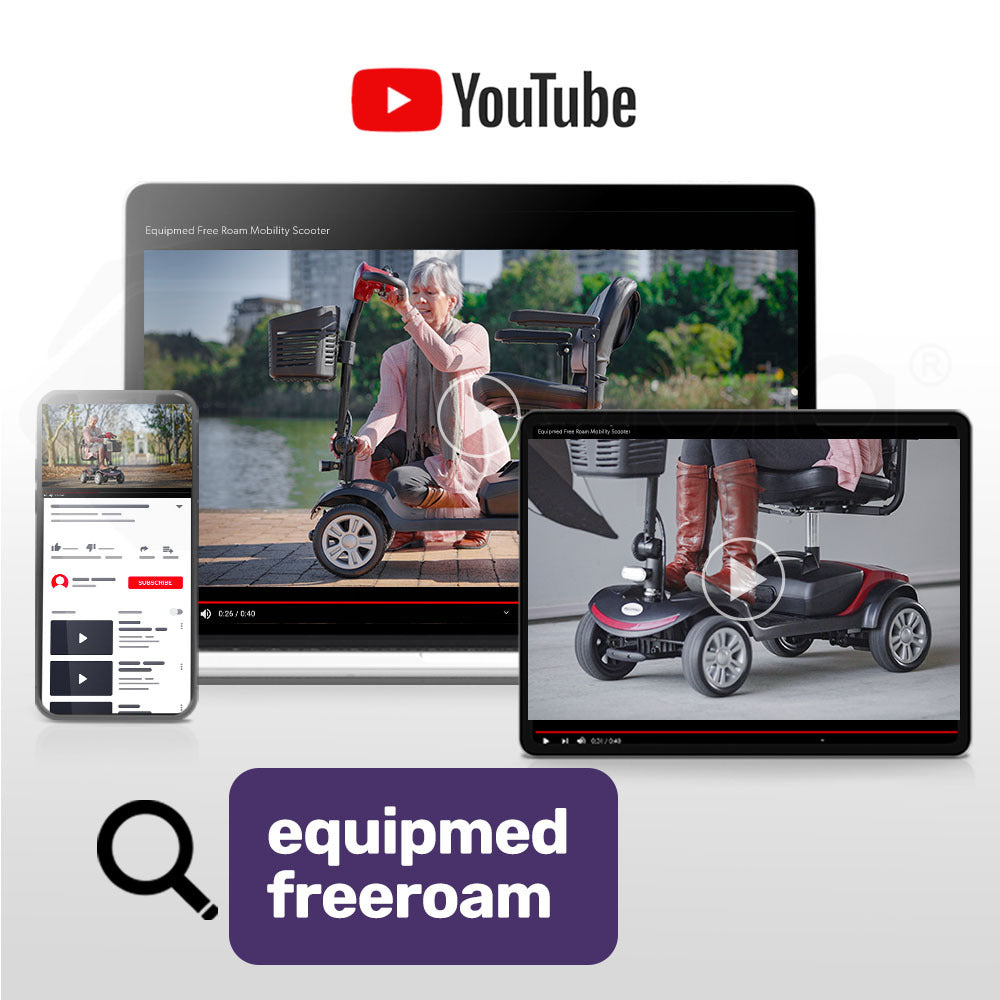 Mobility Scooter Electric 4 Wheel Portable Folding Red