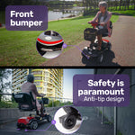 Mobility Scooter Electric 4 Wheel Portable Folding Red