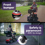 Mobility Scooter Electric 4 Wheel Portable Folding Red