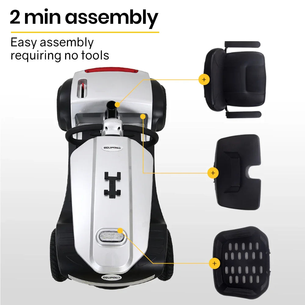 Mobility Scooter Electric 4 Wheel Silver