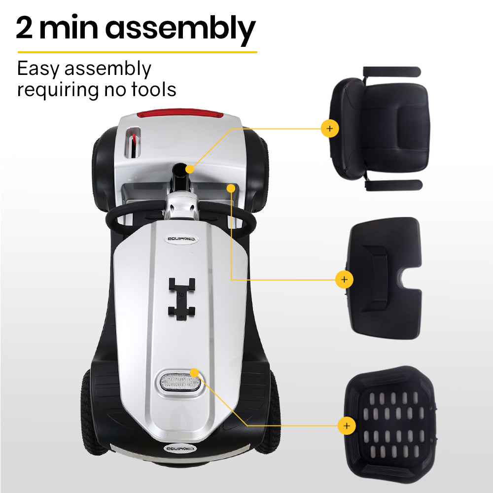 Mobility Scooter Electric 4 Wheel Silver