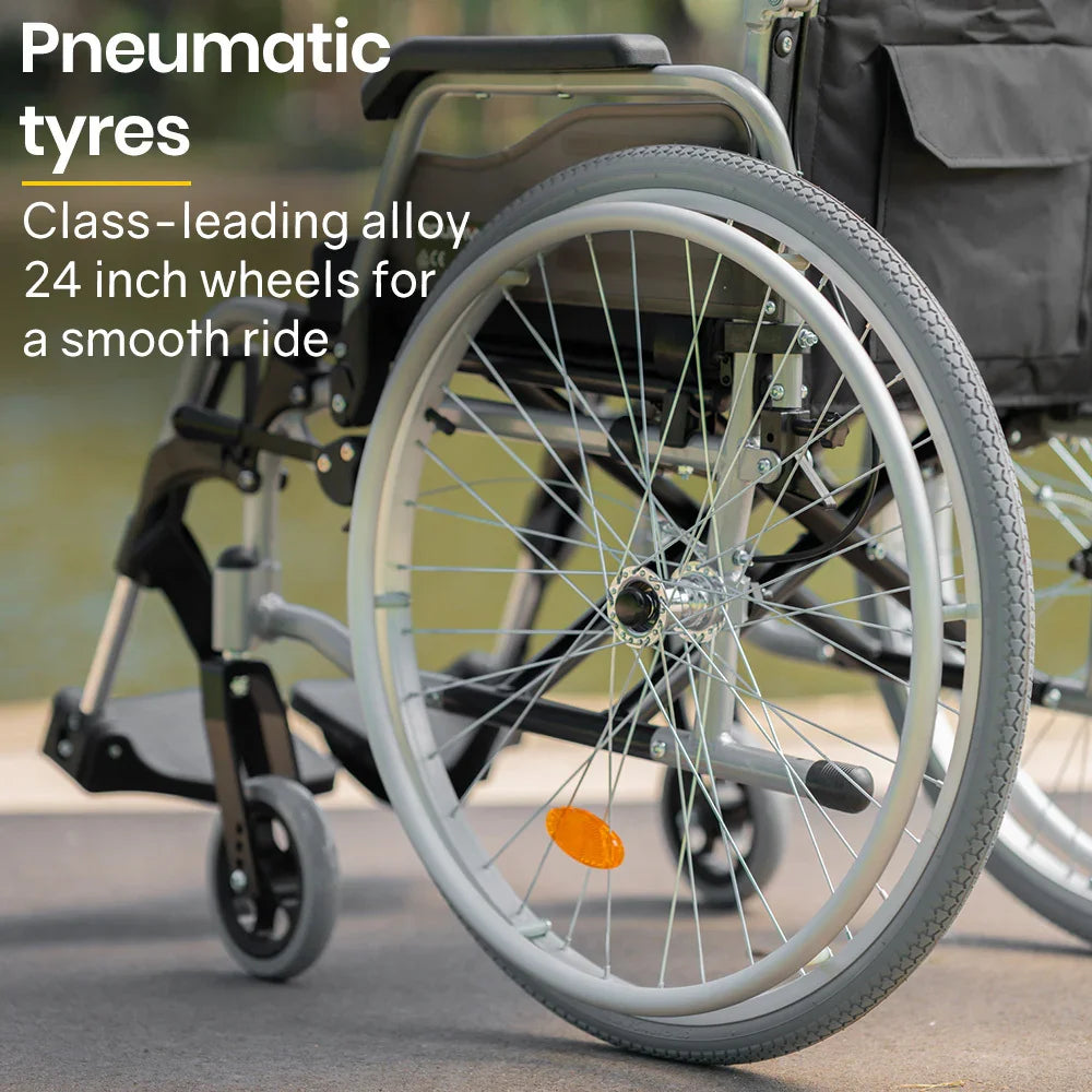 Wheelchair 24 Inch Portable Folding Alloy - 18kg