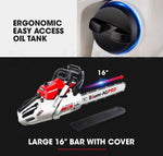 BAUMR-AG 38CC Petrol Chainsaw 16" Bar E-Start 3.2HP Commercial