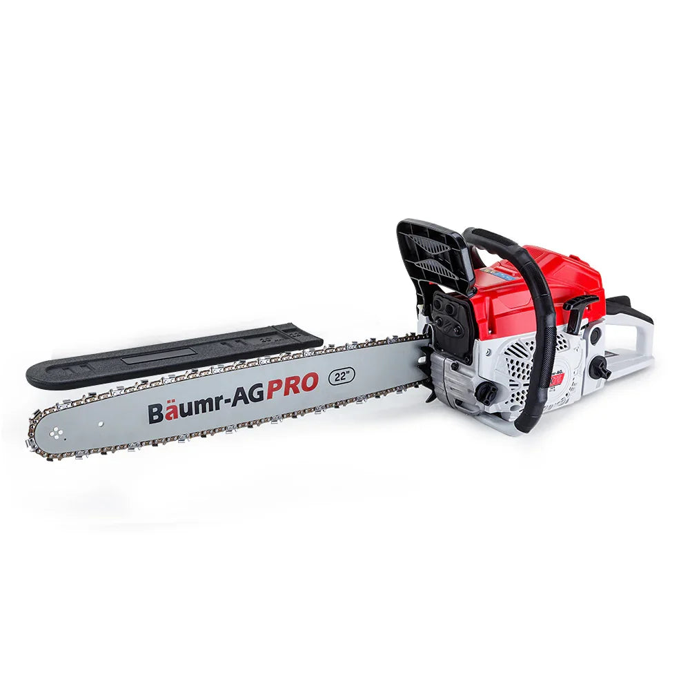BAUMR-AG Commercial Petrol Chainsaw 22" Bar - E-Start Top Handle Tree Pruning Saw