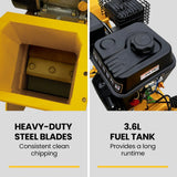 MICHIGAN 7HP 212cc Petrol Wood Chipper, Tree Mulcher - Raptor 1100