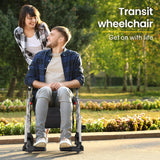 Rollator Wheelchair 2-in-1 Folding Silver Walker