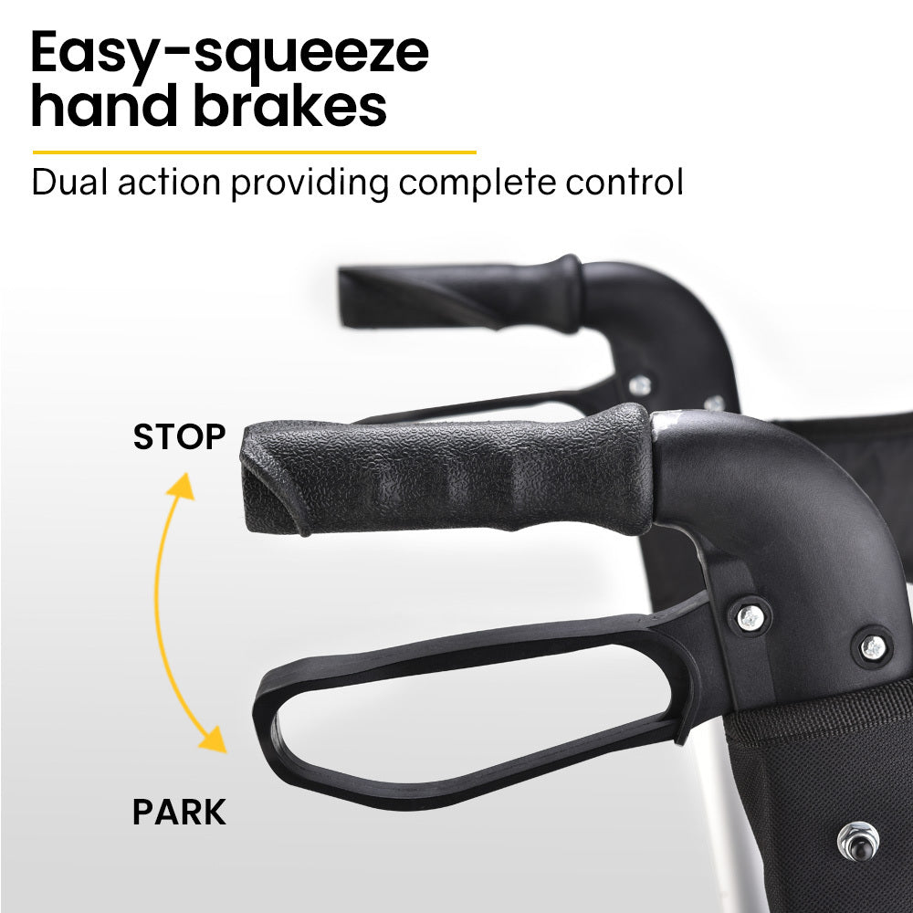 Rollator Wheelchair 2-in-1 Folding Silver Walker