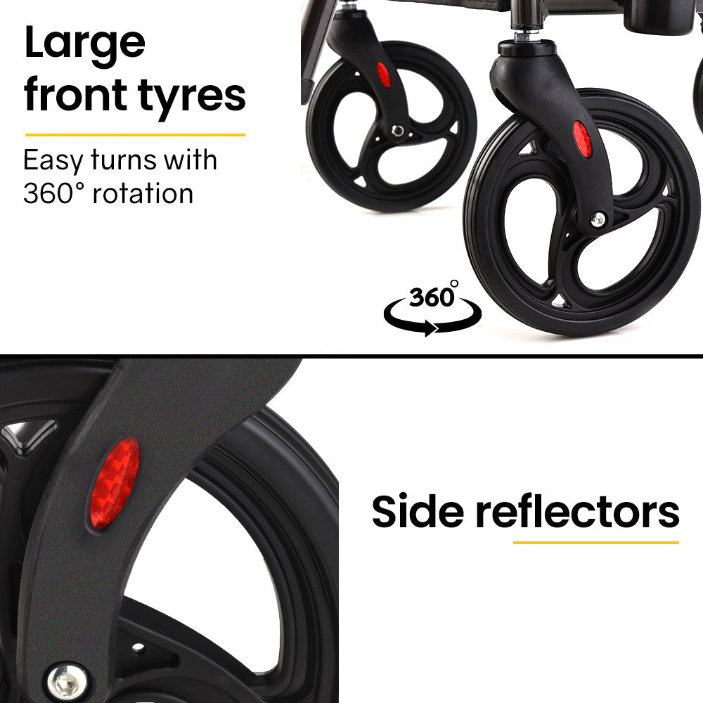 Rollator Wheelchair 2-in-1 Folding Silver Walker