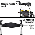 Rollator Wheelchair 2-in-1 Folding Silver Walker