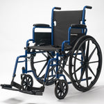 Wheelchair 24 Inch Folding Lightweight Blue -136kg Capacity