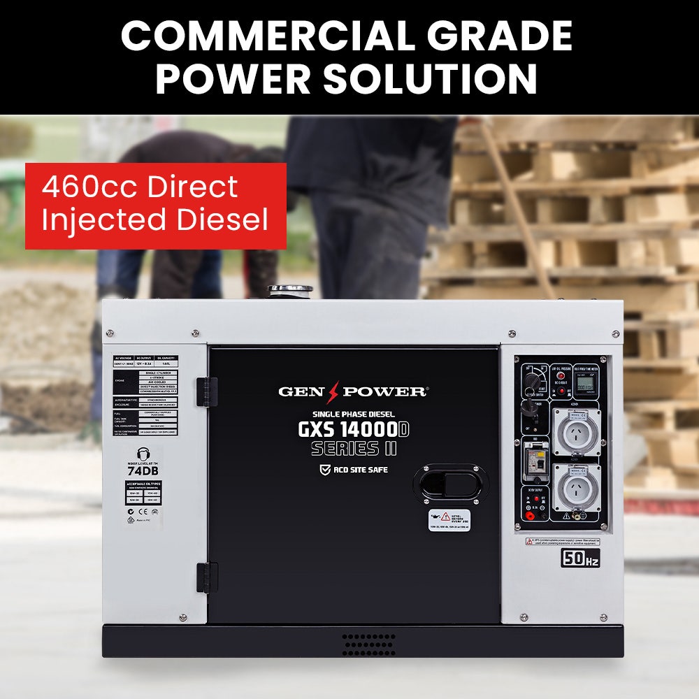 GENPOWER 8.4kW Commercial Diesel Generator - RCD Electric Key Start