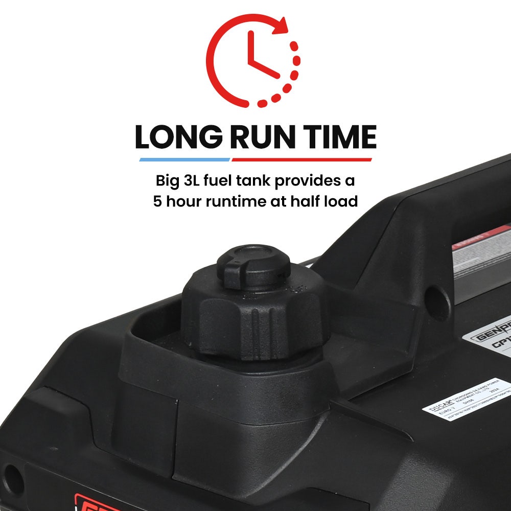 GENPOWER 1.2kW Inverter Generator - Portable Lightweight Camping