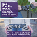 Knee Scooter Walker with Dual Brakes & Bag Black