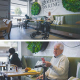 Knee Scooter Walker with Dual Brakes & Bag Black