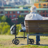 Knee Scooter Walker with Dual Brakes & Bag Black