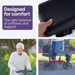 Knee Scooter Walker with Dual Brakes & Bag Red