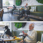 Knee Scooter Walker with Dual Brakes & Bag Red